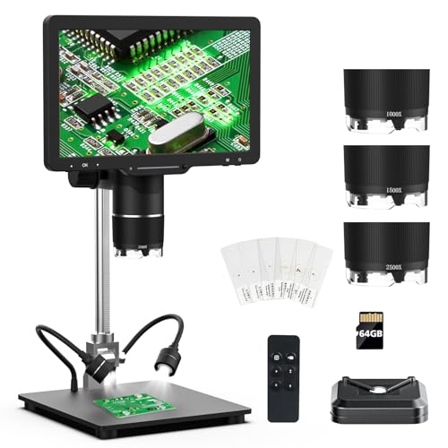 Image of 10.1 inch LCD Digital USB Coin Microscope: Opaita 3 Lens HDMI Magnifier for Entire Coins with IPS Screen,2500X 2K Soldering Microscopes for Adults, PC /TV Compatible with Windows /MacBook, 64GB