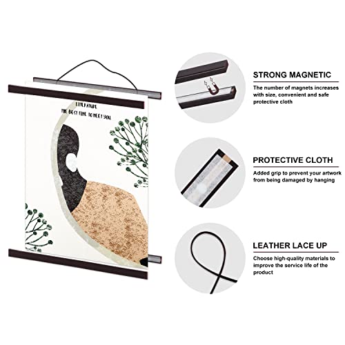 Image of 21x31 21x16 21x38 Poster Frame, Magnetic Light Wood Wooden Frame Hanger Hanging Kit for Photo Picutre Canvas Artwork Art Print Wall Hanging (21 inch,Walnut,1 Pack)