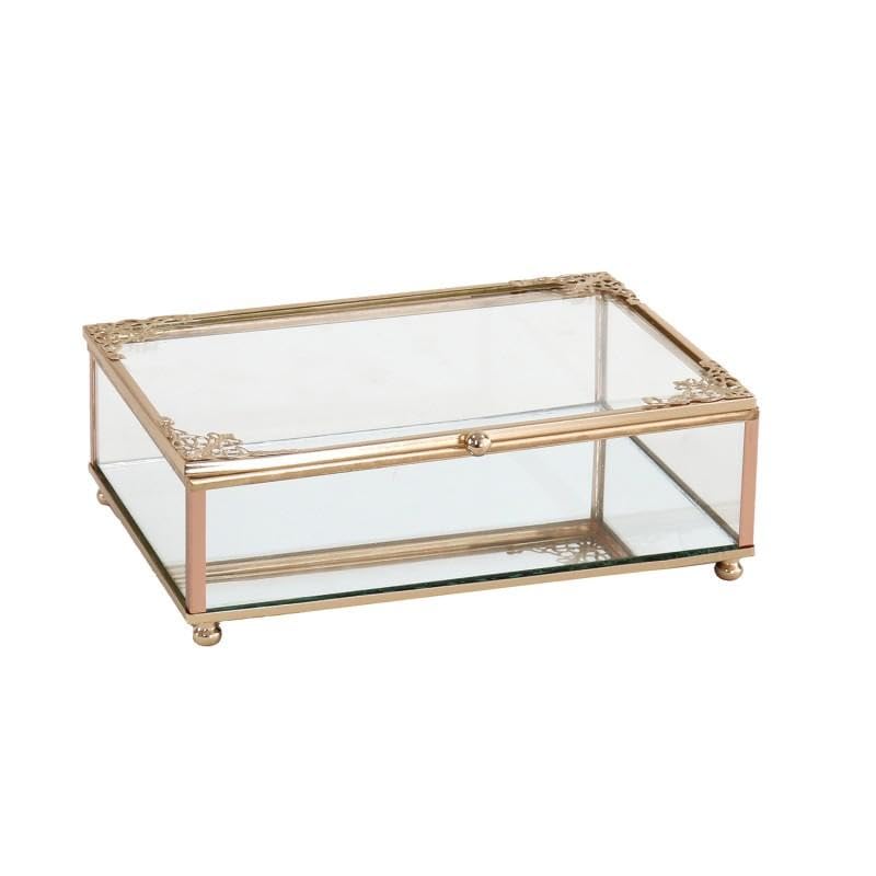 Boîte rectangulaire verre métal doré DRW idée cadeau raffinée