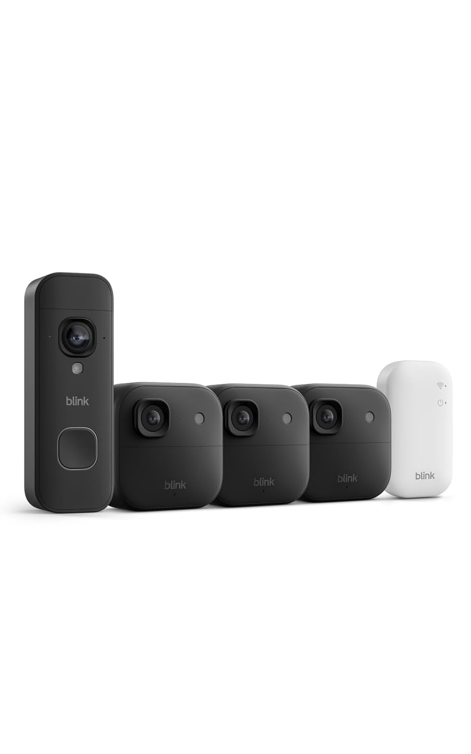 Blink Battery Doorbell 2K+ (newest model) and Outdoor 2K+ (newest model) — Wireless smart security, 2K video, enhanced audio. Sync Module Core included - 3 Cameras + Battery Doorbell 2K+ (Black) thumbnail