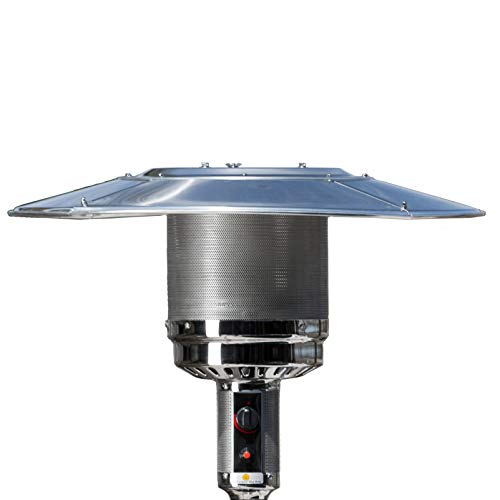 Fire Sense 62555 All Seasons Patio Heater With Wheels 46,000 Btu Output Electronic Ignition System Portable Propane Heater & Residential - Hammered Platinum & Fire Sense Full Length Patio Heater Cover #TOP3