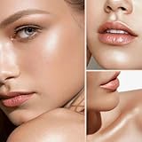 Highlighter Makeup Cream - Shimmer Glow Highlighter Powder - Cheek Eye Face Body Glitter Highlighters Make Up - Waterproof & Lightweight & Smooth Texture (Champagne Gold） - Image 3