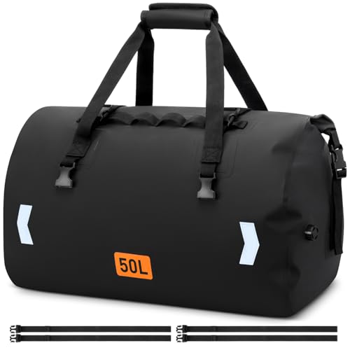 OCKLILY Waterproof Dry Bag, 50L Roll-top Motorcycle Tail