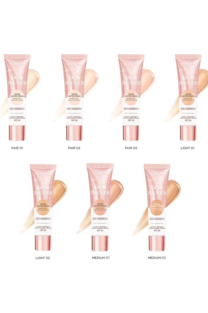 L'Oréal Paris Skin Paradise Krem do twarzy naturalna przyjemna formuła, zdrowy błysk cery, SPF 20, 02 Fair, 30 ml