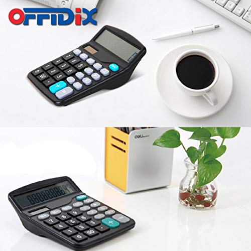 OFFDIX Office Desktop Calculator, Solar and Battery Dual Power Electronic Calculator Portable 12 Digit Large LCD Display Calculator の商品画像 6