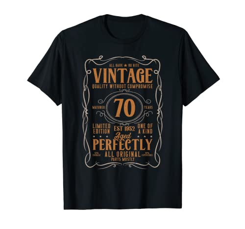 Cool Vintage 70 cumpleaños camiseta envejecida perfectamente diseño Camiseta