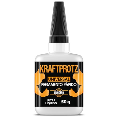 Superpegamento Extra líquido 50 g – KRAFTPROTZ con Efecto capilar – Ultrafino, Transparente, Resistente al Agua y Calor – Adhesivo de precisión para Madera, Vidrio, Metal y plástico