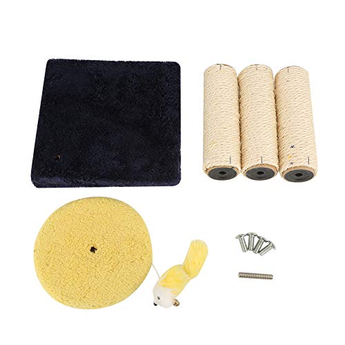 Junlucki Material de sisal natural para gato, suporte durável para arranhar animais de estimação, in