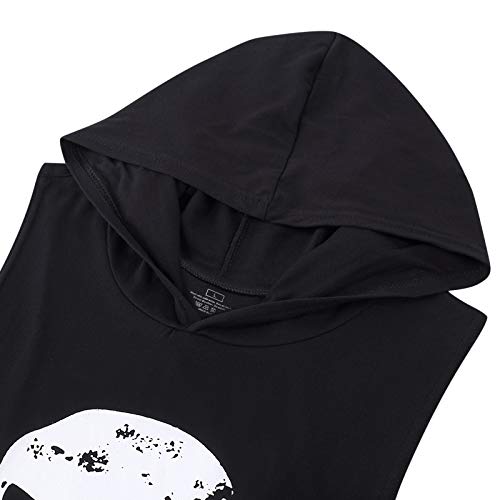 Men's Workout Hooded Tank Tops Bodybuilding Muscle Shirt Sleeveless Gym Training Hoodies4