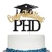 Congratulations PHD Cake Topper, PHD Graduation Cake Topper, Congrats PHD, Doctor DR PHD Graduation Party Decorations (Black and Gold Glitter)