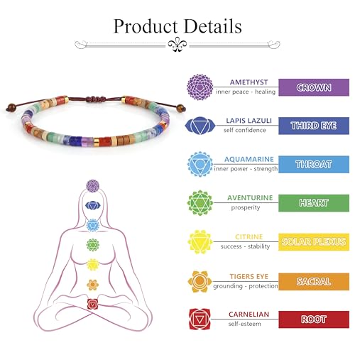 JoycuFF Chakra Bracelets for Women Crystals and Healing Stones Crystal Bracelet Healing Bracelet for Women Spiritual Bracelets for Woman Anxiety 7 Chakras Healing Crystals Meditation Relax Anxiety3