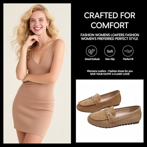 Image of Women's Loafer Shoes Leisure Slip On Work Shoes Comfort Walking Flats