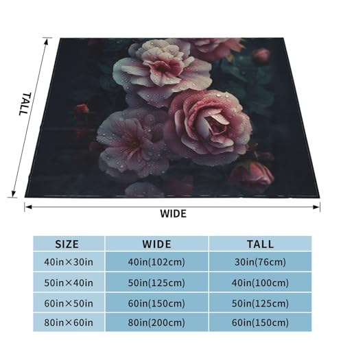 Couverture en flanelle chaude et légère imprimé floral pour lit et canapé