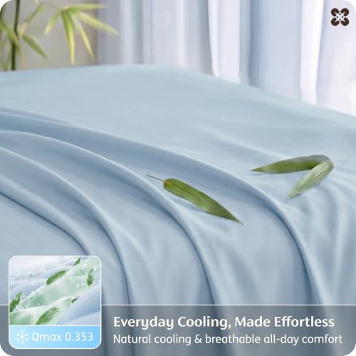 Image of Bedsure PureWoven 100% Rayon Derived from Bamboo, Queen Sheets, 4 Pieces