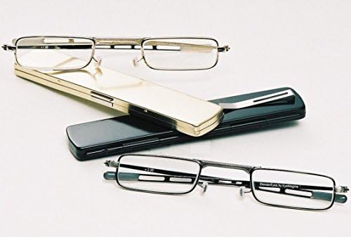 老眼鏡　スレンダーアイズ　シルバー　＋3.5アイマジン ケースの薄さわずか7mm！名門コーニング社製ガラスを使用。アメリカで