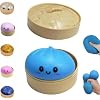 Dumpling Squishies,Glitter Dumpling, Glitter Squishy with Box,Easter Basket Stuffers(Blue)