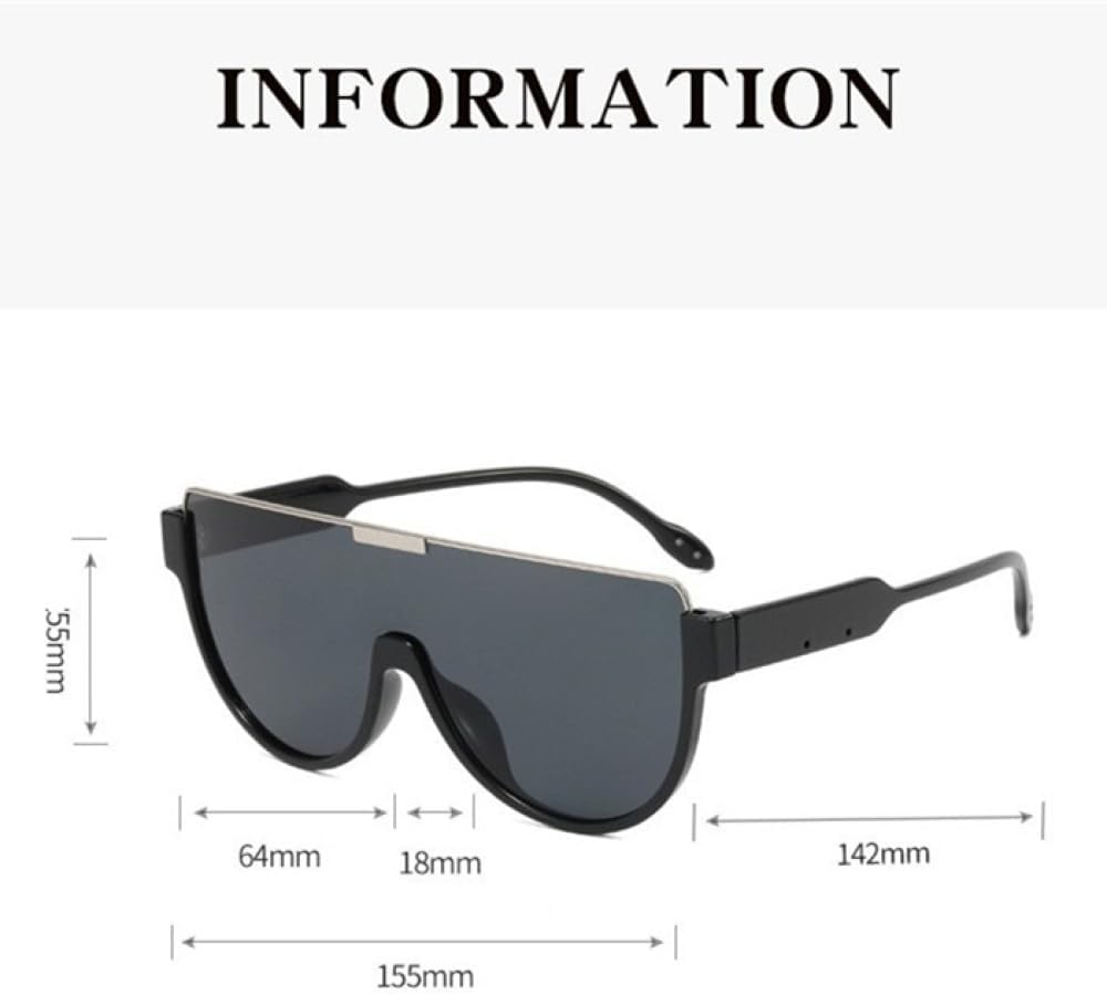 MUTYNE Vintage Half Frame One Piece Sunglasses For Women Fashion Oversized Gradient Sun Glasses Female Elegant Shades