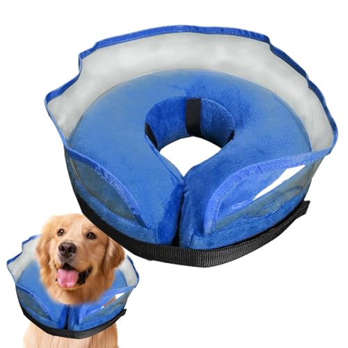 Aufblasbares Kegelhalsband für Hunde, Kissenschutz, kreisförmig, verstellbar, schnell trocknend, für...