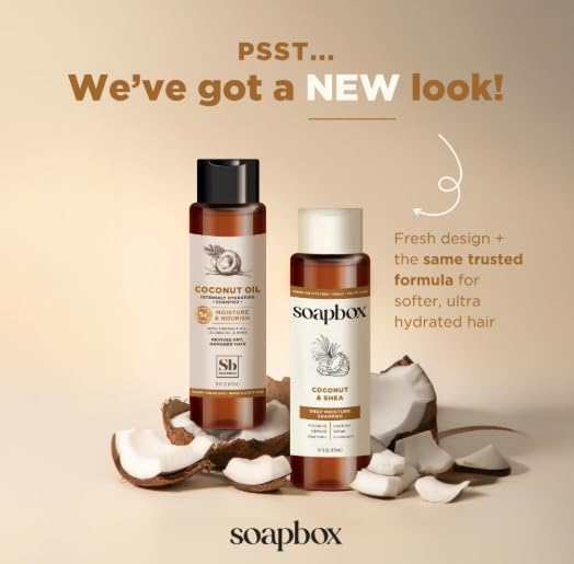 Miniatura 3 de Jabón caja de champú aceite de coco, aceite de jojoba, aloe y manteca de karité para hidratar y nutrir para todo tipo de cabello, 16 onzas cada uno