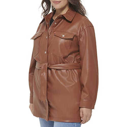 Levi's Women's Faux Leather Belted Shirt Jacket #TOP7
