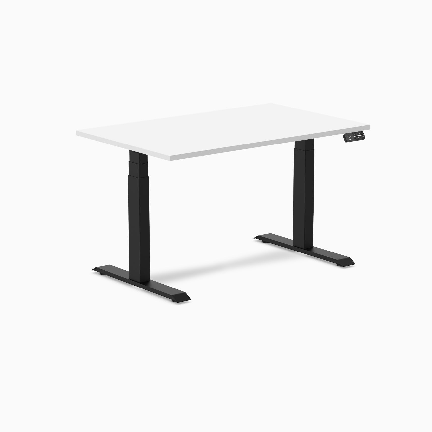 Desky Dual Laminate Sit Stand Desk White 47.2" Matte Black