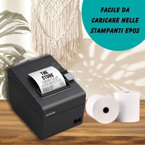 Double Dragon, Rullo Di Ricevuta Termica Premium Da 80 X 80 Mm Per Stampante Epos, Terminale Pos, Registratore Di Cassa [Pacco Da 20] - 7