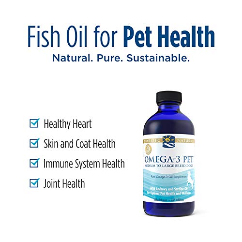Nordic Naturals Omega-3 Pet, Unflavored - 8 Oz - 1518 Mg Omega-3 Per Teaspoon - Fish Oil For Medium To Large Dogs With Epa & Dha - Promotes Heart, Skin, Coat, Joint, & Immune Health #TOP2