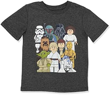 LEGO STAR WARS Luke Skywalker Yoda R2-D2 Kids Short Sleeve T-Shirt Tee (14-16, Dark Gray)