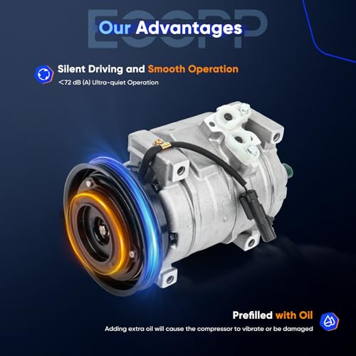 Image of ECCPP AC Compressor for Chrysler for Neon 2.0L 2000-2002 AC Compressor with Clutch