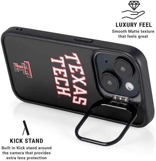 Skinit Kickstand Phone Case Compatible with iPhone 13 - Officially Licensed Texas Tech University Bold Design