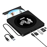 【Breite Kompatibilität】Die externes CD laufwerk für laptop der verschiedene Geräte unterstützen kann sind für Ideal für verschiedene Geräte, Windows XP/2003/Vista/7/8.1/10/11, Linux, alle Versionen Mac OS System, Laptop, Notebook, PC, Desktop Computer. PS: Surface, TV, ipad, iphone, auto, chrome os, BLU-RAY, 3D, 4K, 2K von DVD sind nicht zu lesen!