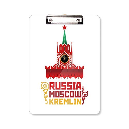 Moscou Kremlin Russie porte-bloc A4 avec pince métallique pour bureau