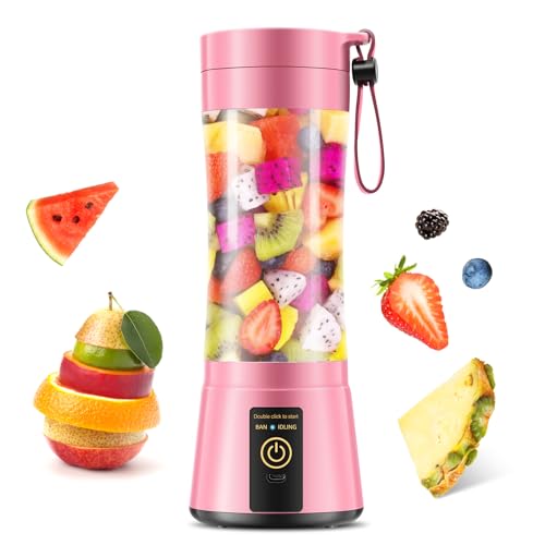 Personal Size Cordless Portable Blender - BAP Free Blender Make Smoothies & Shakes, 12 Oz Juice Cup with 6 Blades, Quickly Squeezed in Office/Picnic/Sports/Home