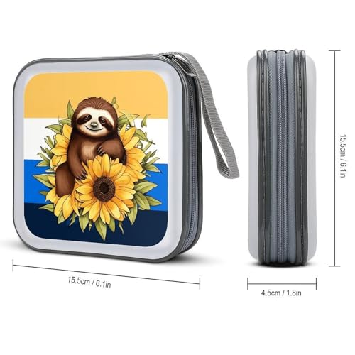 Estuche para CD portátil de plástico duro resistente con simpático perezoso 3