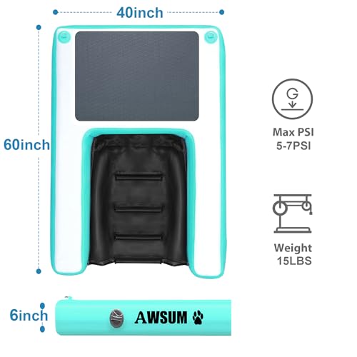 AWSUM Dog Water Ramp Inflatable Pool Floating Ramps for Dogs On Water Ladder Steps Dog Boat Ramps for Lake Docks Pontoon