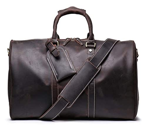 Men Men Vintage Leather Oversized Travel Duffel Bag, Weekender Overnight Sport Gym Luggage Carryon Tote Handbag Sports Overnight Gym Luggage Weekend Tote Ba