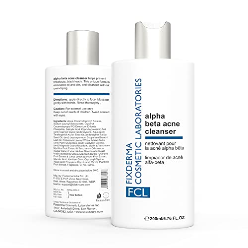 FIXDERMA COSMETIC LABORATORIES FCL Cleanser, 200ml, Pack of 1 FIXDERMA COSMETIC LABORATORIES FCL Cleanser, 200ml, Pack of 1