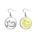 Miaoji - Pendientes de acuarela con diseño de marioneta, gato, oreja, sol, flor, joyería de moda
