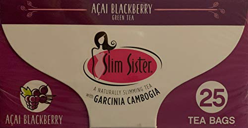 Acai Blackbery Naturally Slimming Green Tea With Garcinia Cambogia, Box Of 25 Tea Bags #TOP1