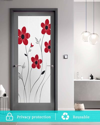 Película decorativa de ventana floral amarilla 23.6"x59" miniatura 5