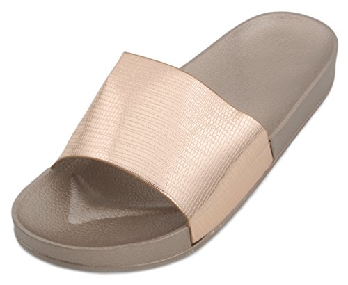 Sandrocks, Ciabatte da spiaggia donna, Beige (Rose Gold), 36.5