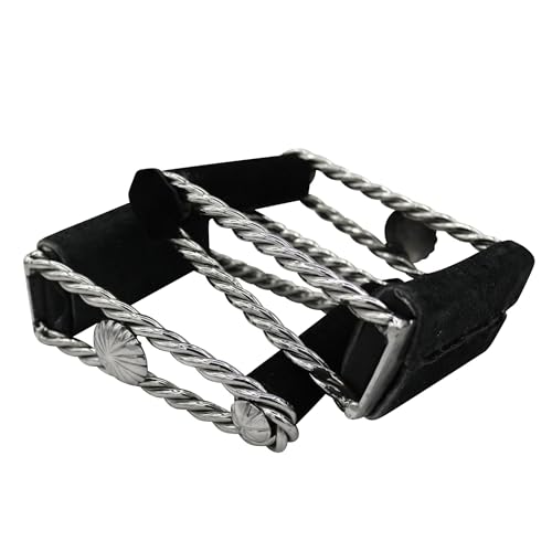 M-Royal Saddles Estribos Black Torcidos Acero Inoxidable Charro Stirrups