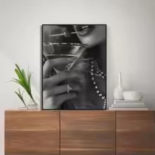 Peinture sur toile femme sexy buvant du vin decoration murale 60x90