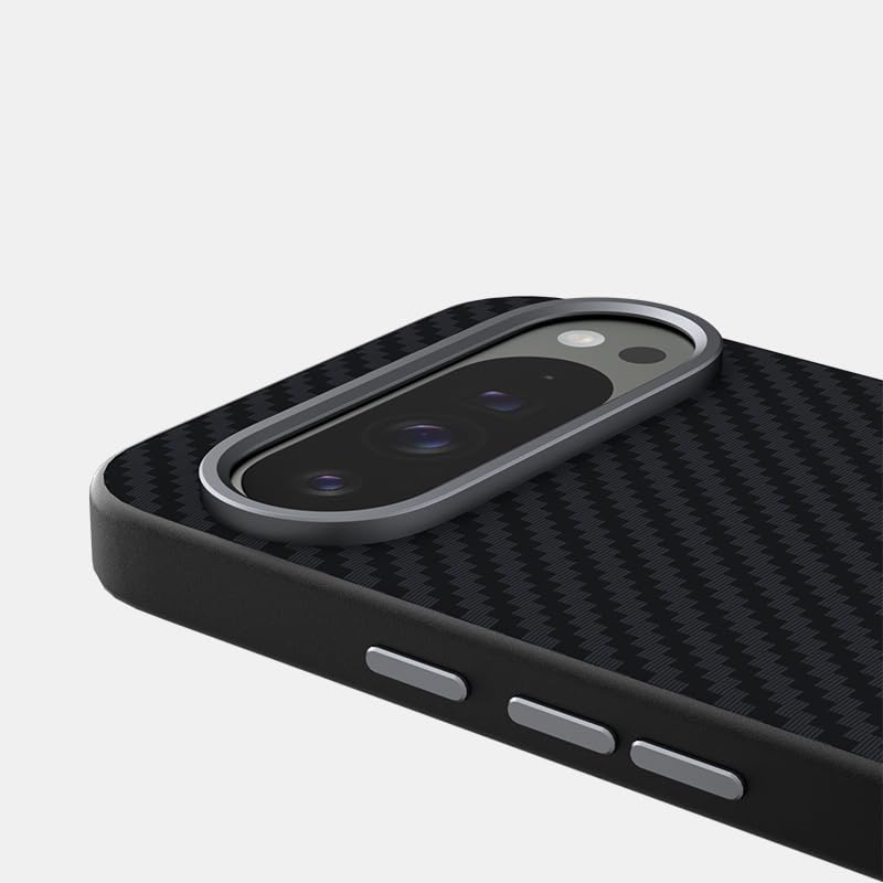 Étui Google Pixel 9 Pro premium style fibre de carbone et texture 6D mate - 6