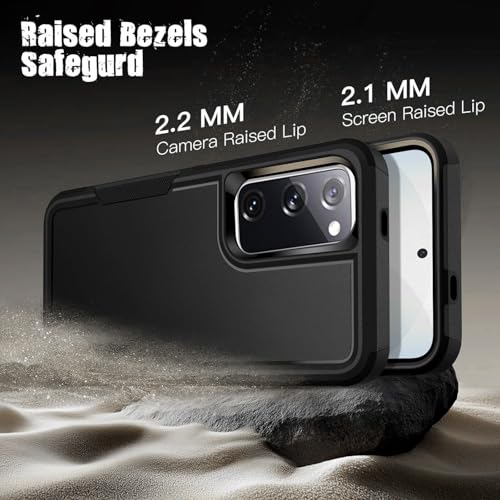 Image of KARWAN Shockproof Back Case Cover Compatible with Samsung Galaxy S20 FE, Heavy Duty Case with 360 Degree Camera Protection, Dual Layer Rugged Bumper Protection Cover with Matte Finish (Black)