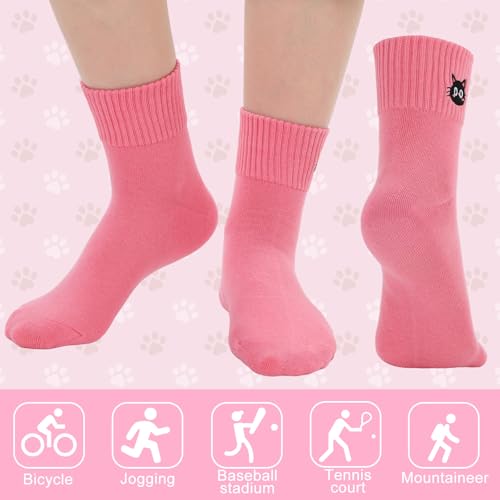 Image of Eurzom 10 Pairs Socks Womens Crew Elastic Ankle Length Cotton Socks Aesthetic Cute Lightweight Low Cut Gifts for Women