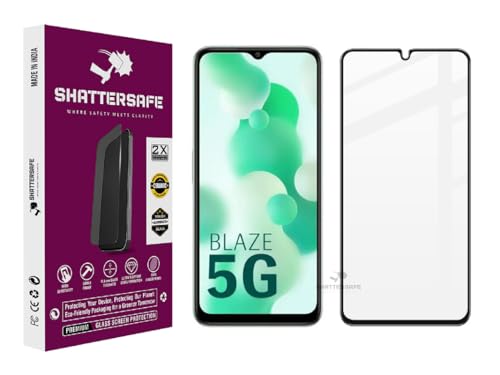 Image of Oleophobic Tempered Glass Screen Protector Compatible For Lava Blaze 5G [Pack of 1]. Edge To Edge Full Screen Protection With Easy Installation Kit & Case Friendly Fit.