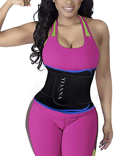 YIANNA Waist Trainer Belt for Women Waist Trimmer Eraser Belly Band Body Shaper Sports Girdles Tummy Control, YA8010-Blue-XL