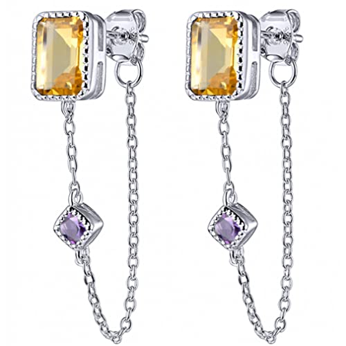 WACEH Earring Boucles d'oreilles en Grenat Naturel pour Femmes, 3.57 carats, Pierres précieuses, Bijoux Exquis, Cadeaux de fiançailles 1 Jewelry