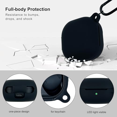 Silicone Case for Samsung Galaxy Buds FE, 2 Pro, 2, Pro, Live with Cleaner Kit (Black) by KOUJAON - Image 4